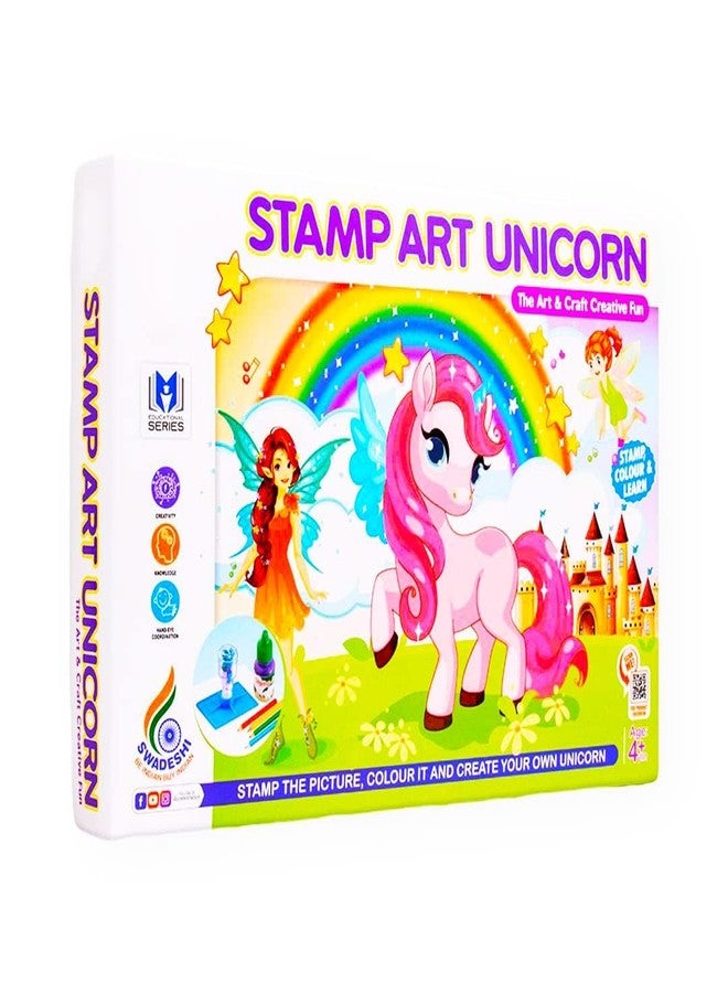 JAPSI Stamp Art Paint Unicorn Kit | Art & Craft Creative Fun Activity Kit for Kids | Stamping & Coloring Set | DIY Kit for Boys & Girls | 14 Different Patterns | Age 4 Years and Above - Image 1